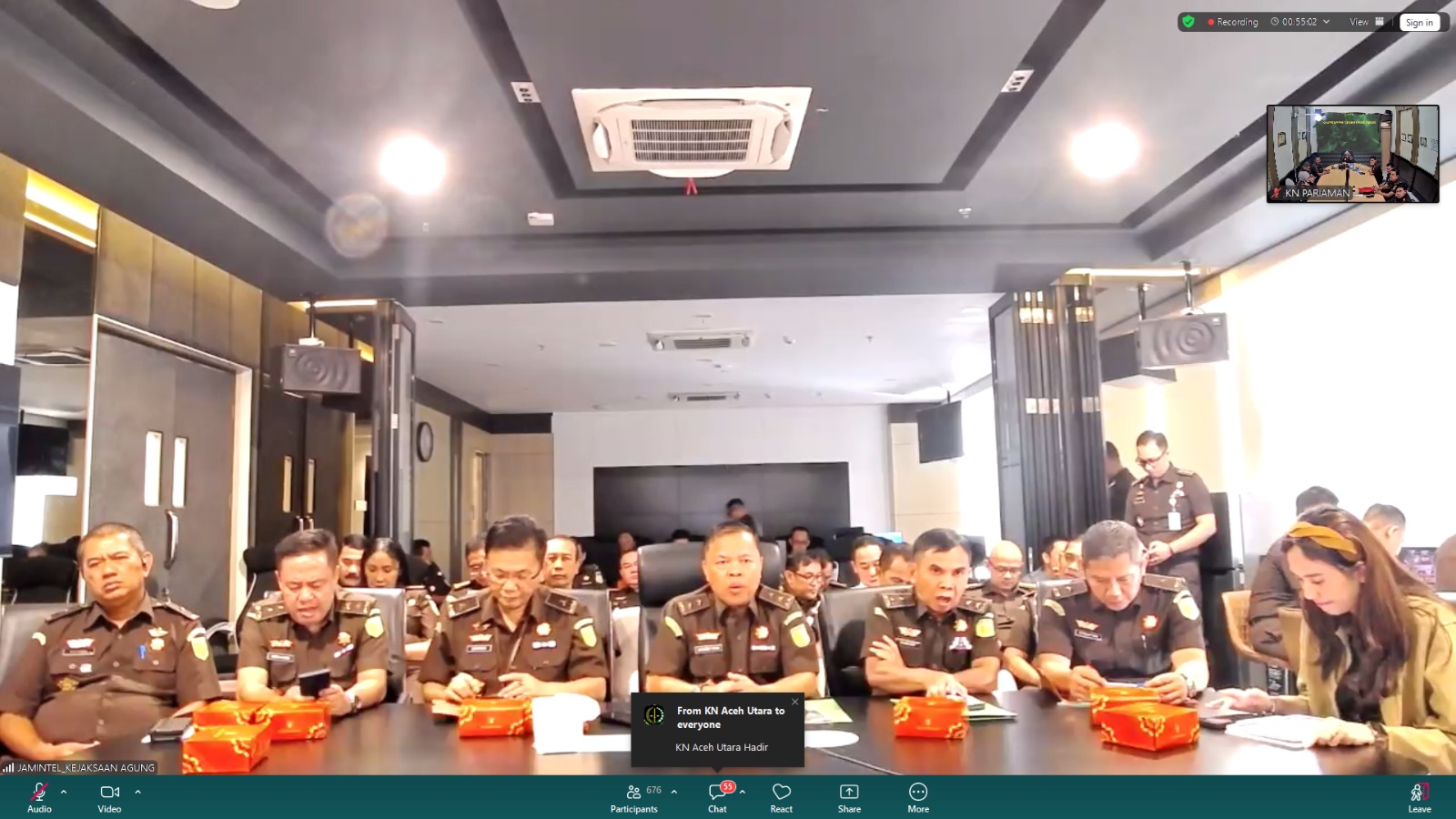 Pengarahan Jaksa Agung Muda Intelijen Yang Dilakukan Secara Daring