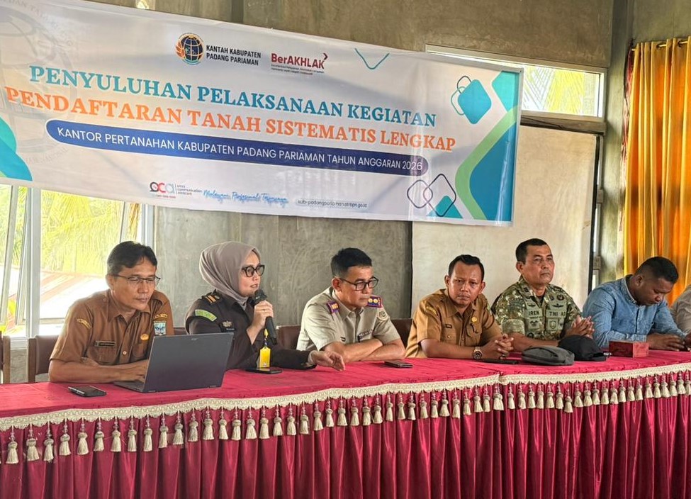 Penyuluhan Pelaksanaan Kegiatan Foto Tegak Pendaftaran Tanah Sistematis Lengkap Kantor Pertanahan Kab. Padang Pariaman T.A 2026