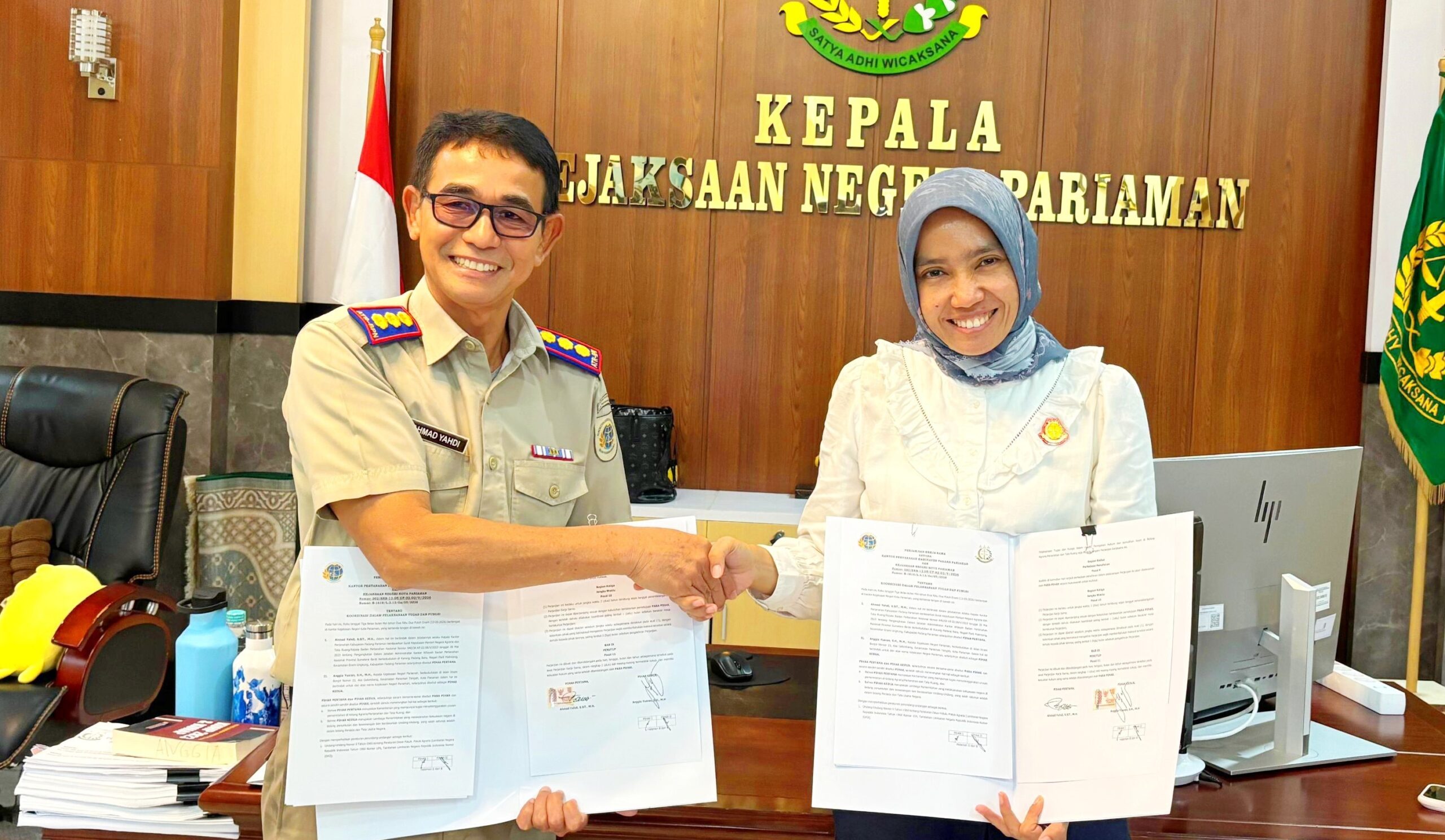 Penandatanganan Perjanjian Kerjasama Antara Kejari Pariaman dengan Kantor Pertanahan Kota Pariaman dan Kab. Padang Pariaman